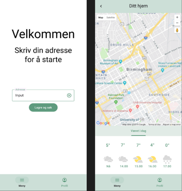 Tidlig wireframe
